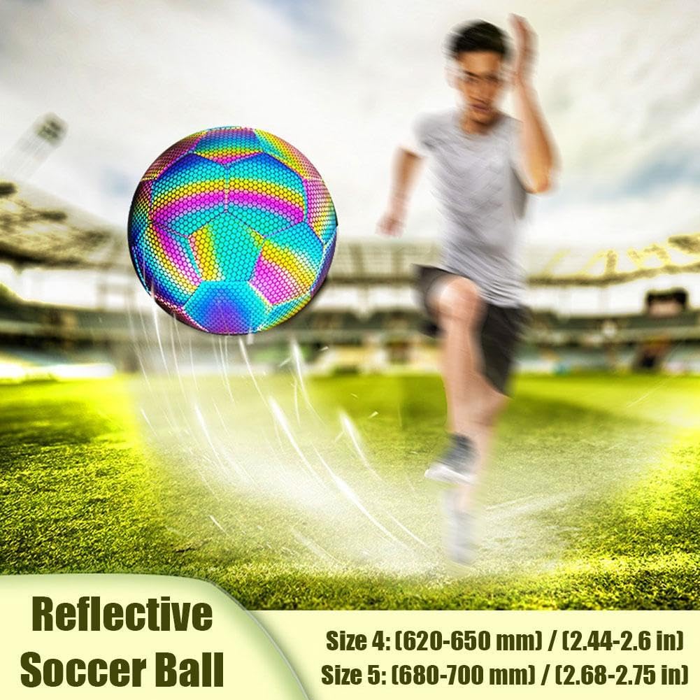 Balón de Fútbol Reflectante Holográfico – Brilla con la Luz ✨