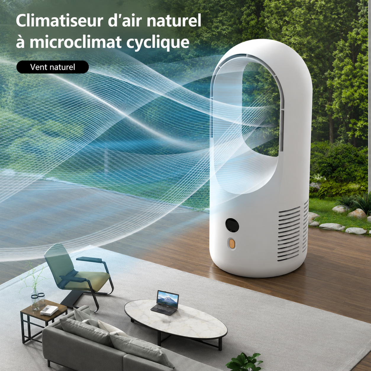 Ventilateur sans Pales de Bureau, Recharge USB