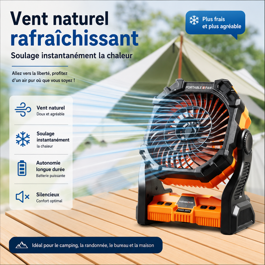 Ventilateur Rechargeable Multifonction pour Camping avec Diffuseur Anti-Moustique