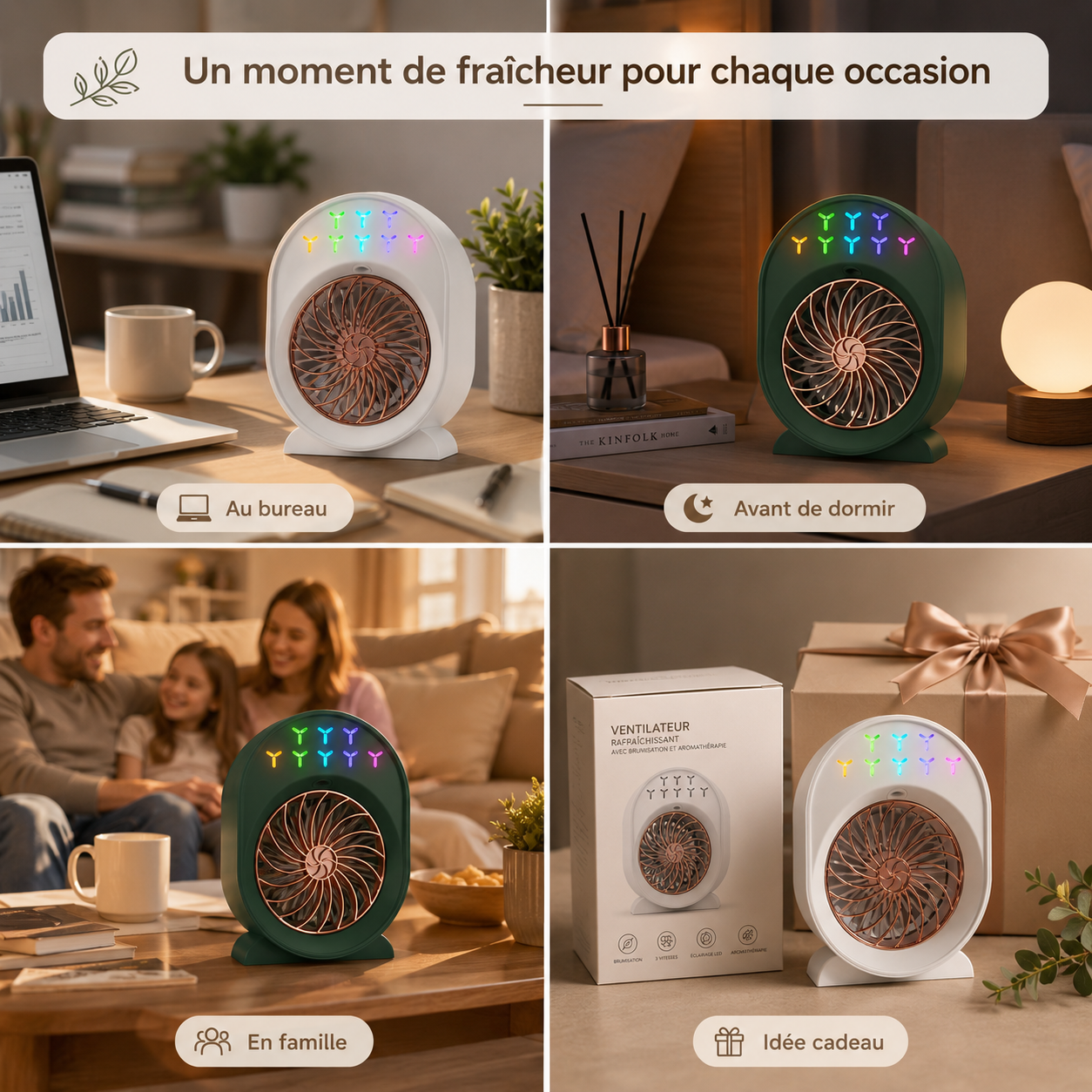Ventilateur Rafraîchissant USB avec Brumisation et Humidification