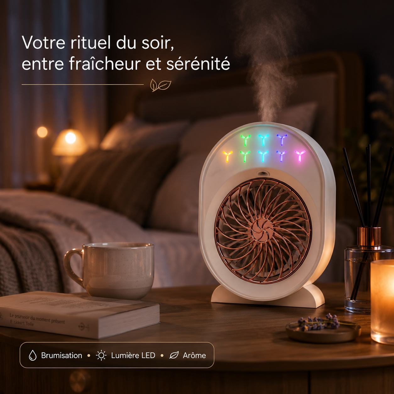 Ventilateur Rafraîchissant USB avec Brumisation et Humidification