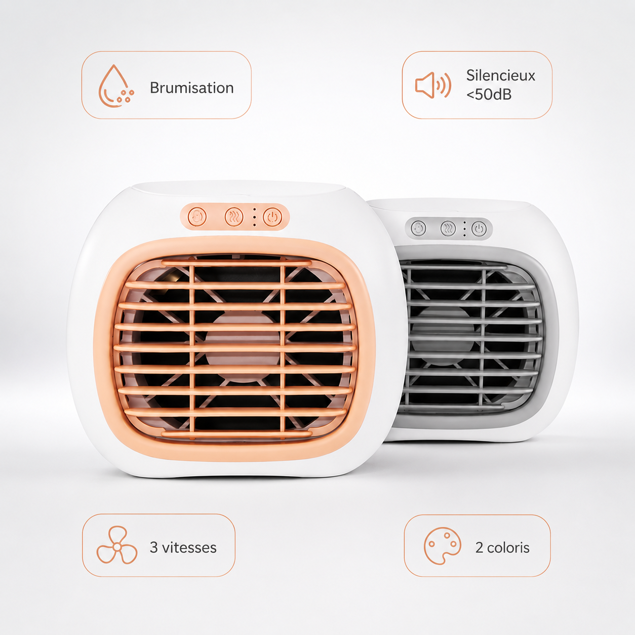 Mini Climatiseur Ventilateur de Bureau avec Brumisation