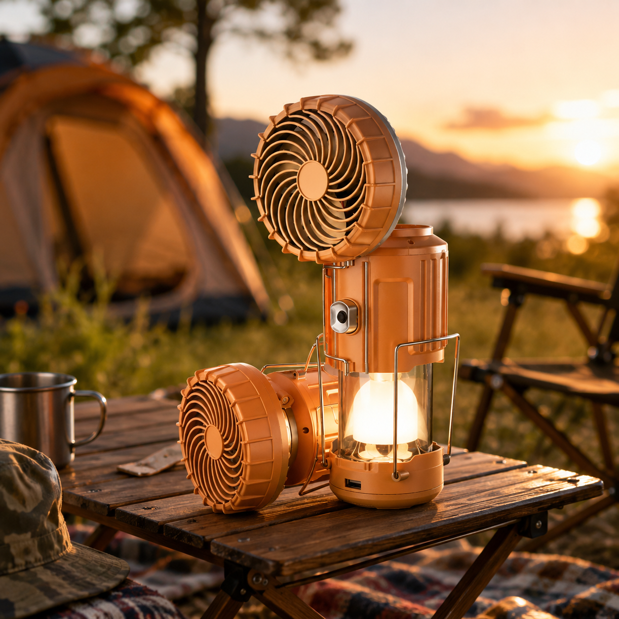Ventilateur Solaire Étanche pour Camping, Randonnée et Barbecue