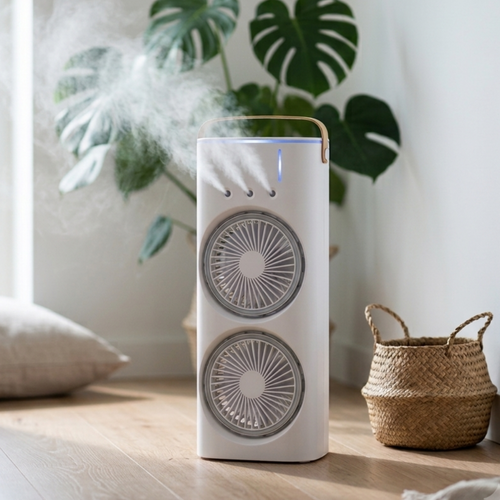 Double-headed Three-hole Spray Cooling Fan