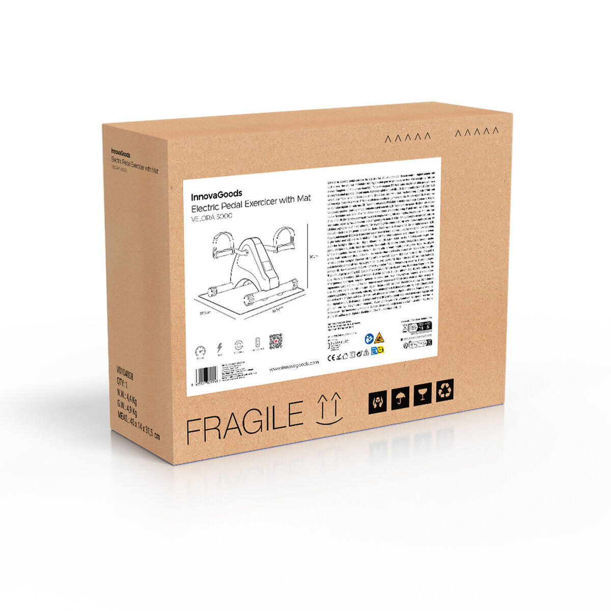 Velora 3000 Pro – Pedaleador Eléctrico 2 en 1 para Piernas y Brazos (InnovaGoods)