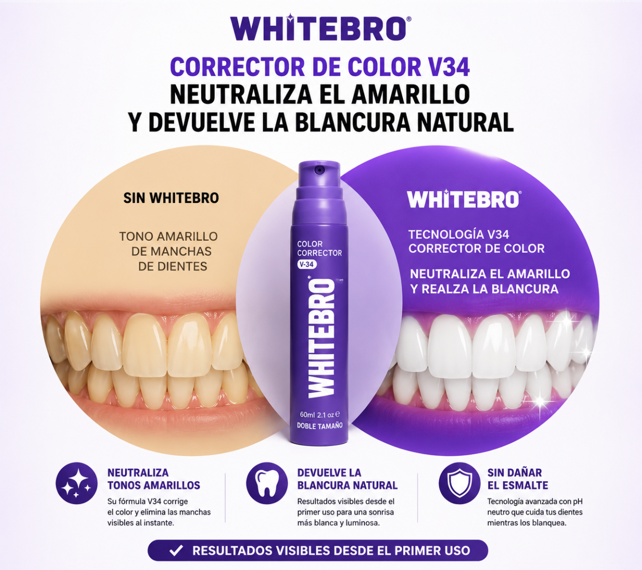 Blanqueador Dental V34 Whitebro 60ml